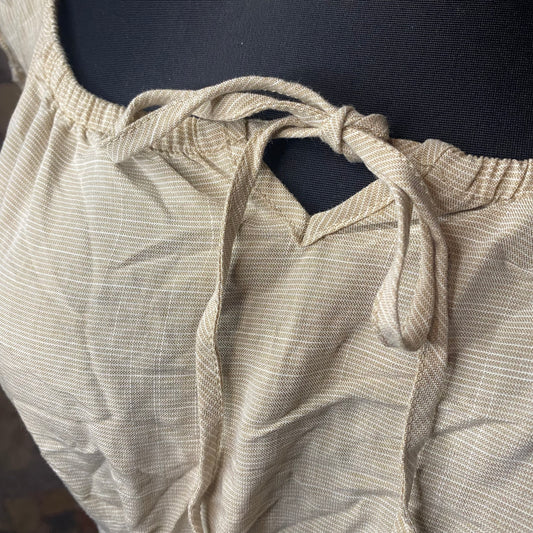 Beige babydoll crop top