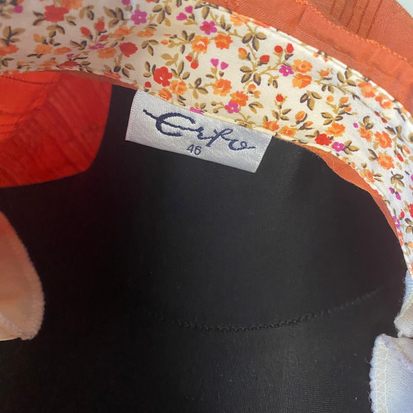 60s style vintage button-up orange blouse