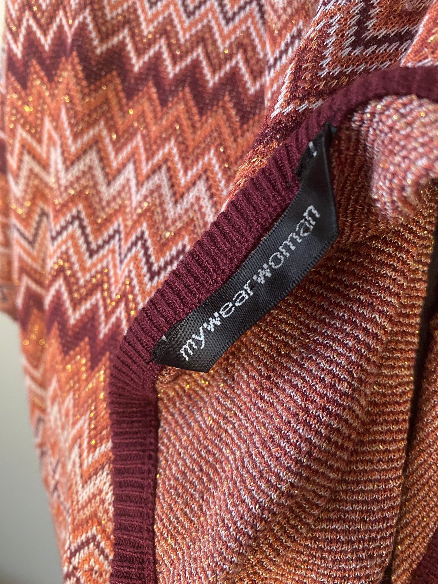 Burgundy and pink poncho