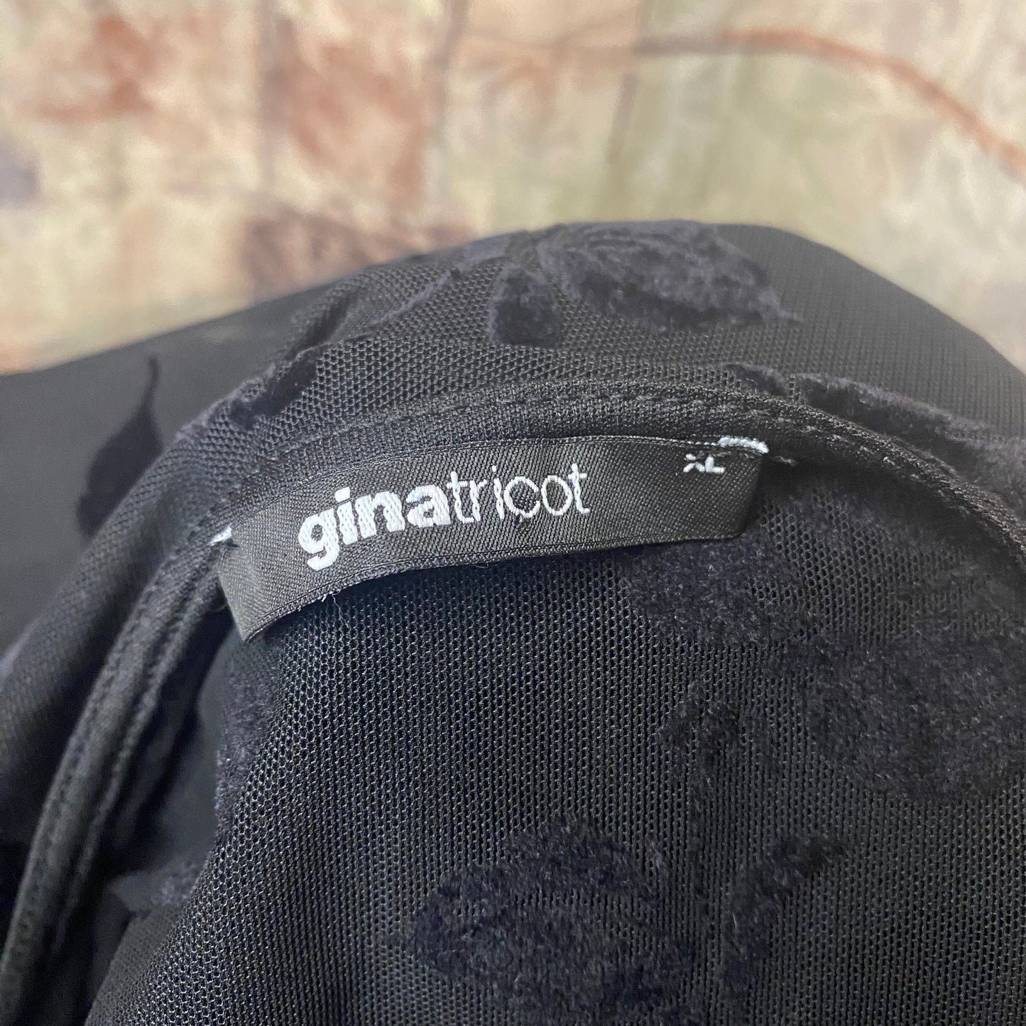 Off-shoulder floral mesh top