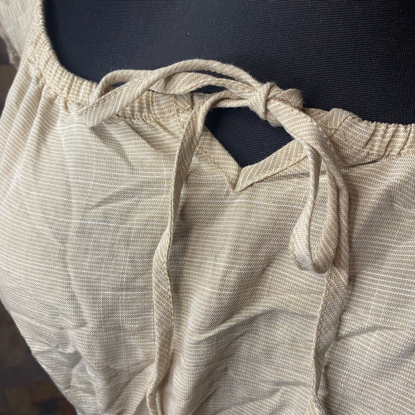 Beige babydoll crop top