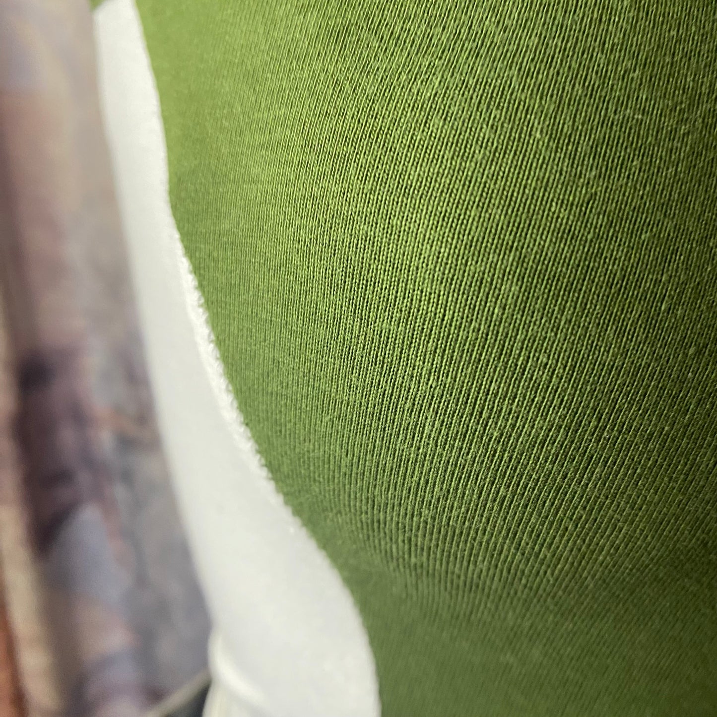 One-shoulder olive green top