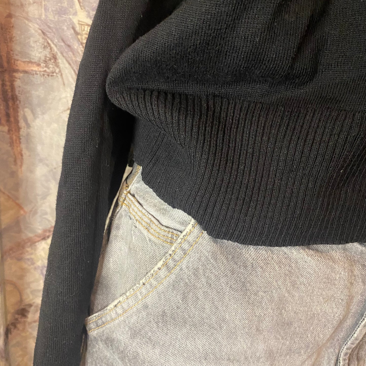 Black off-shoulder sweater