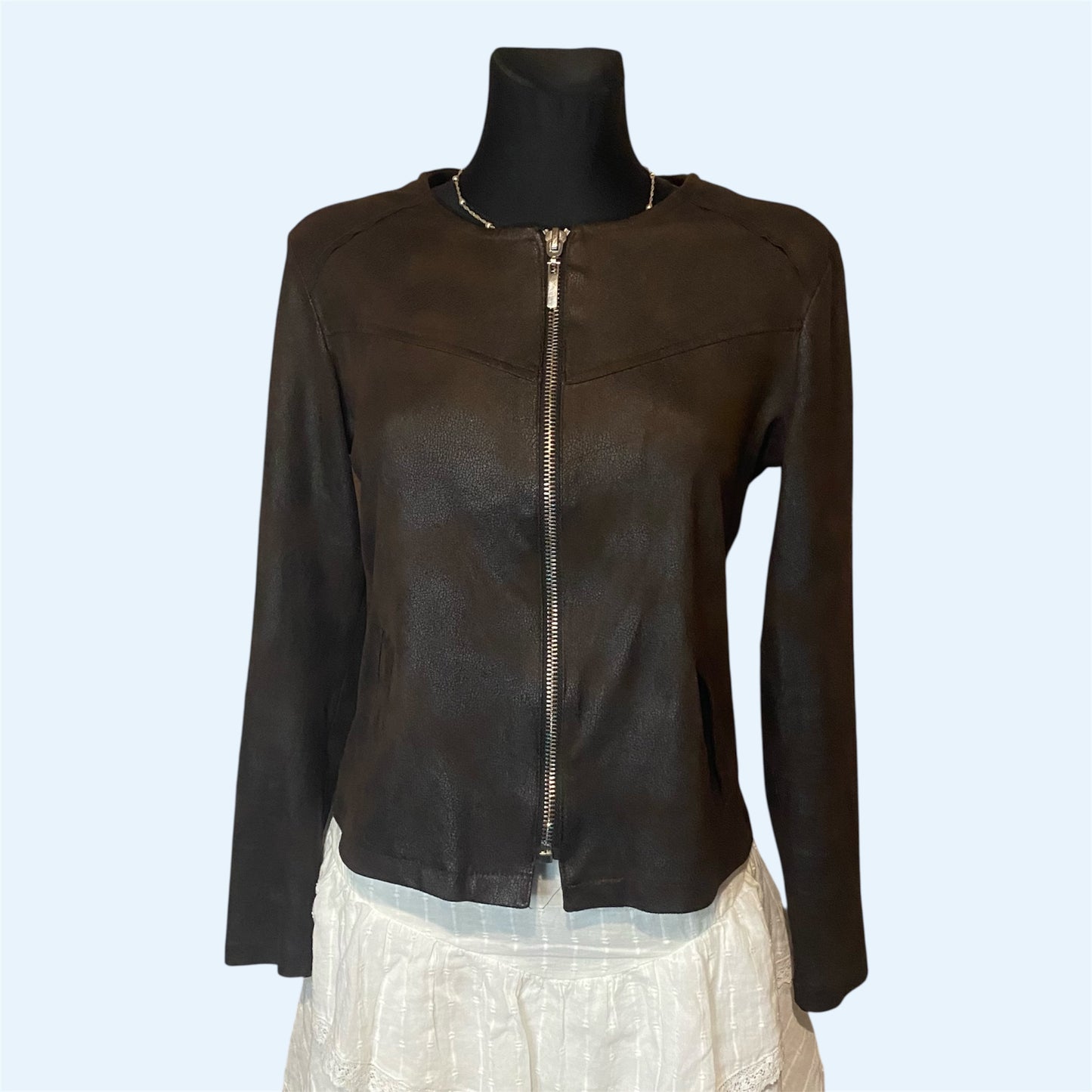 Leather-type material jacket