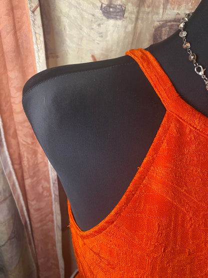 Orange patterned tank top