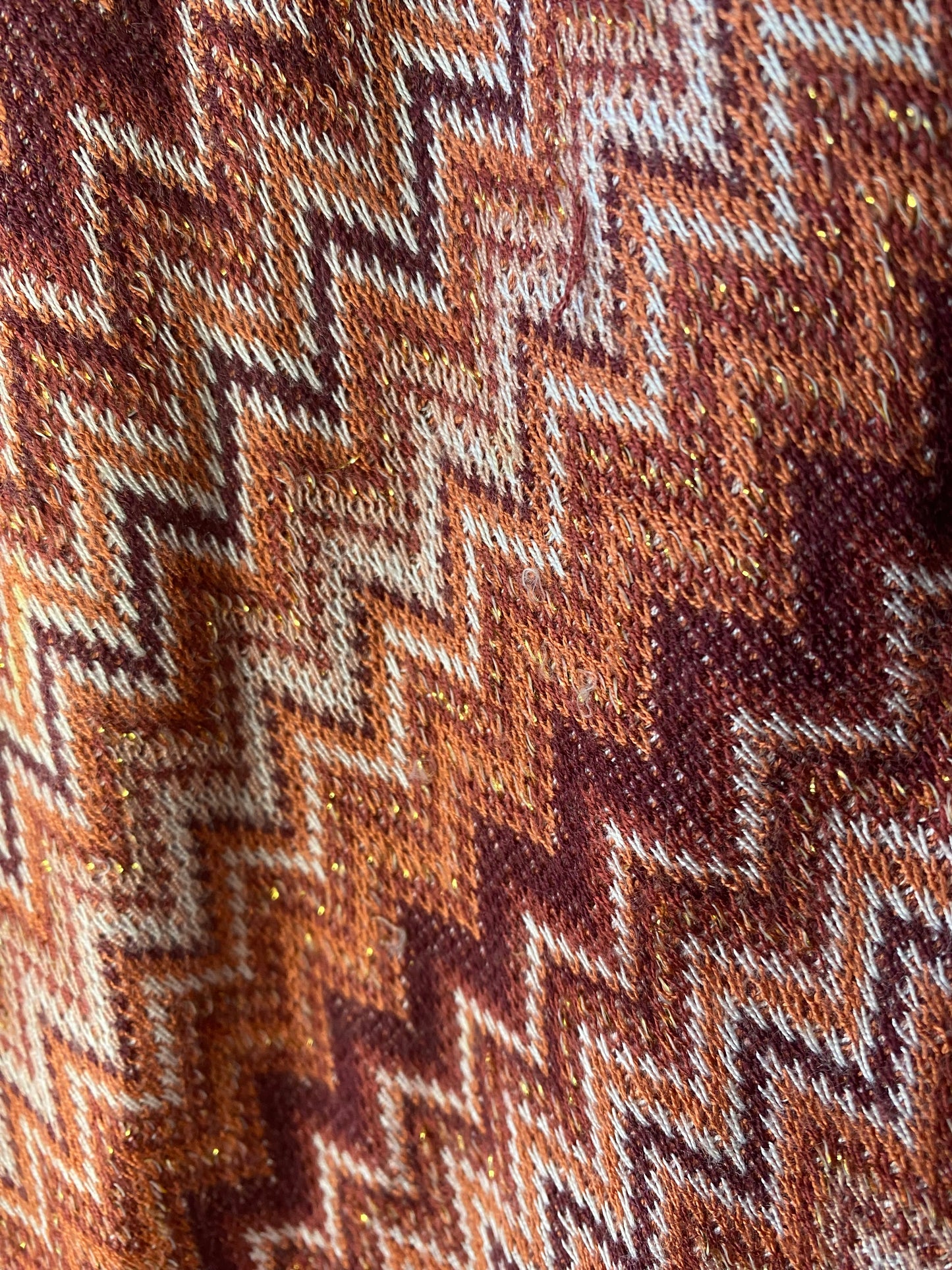 Burgundy and pink poncho