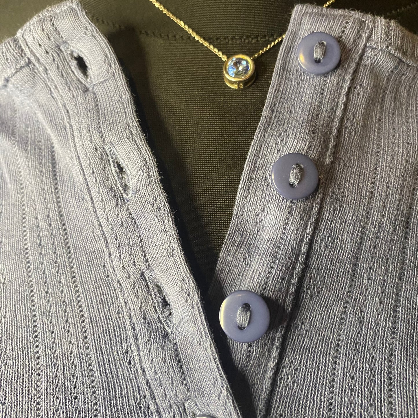 Blue button sweatshirt