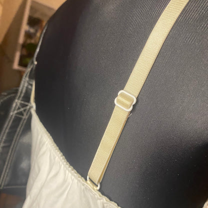 White and pink floral top