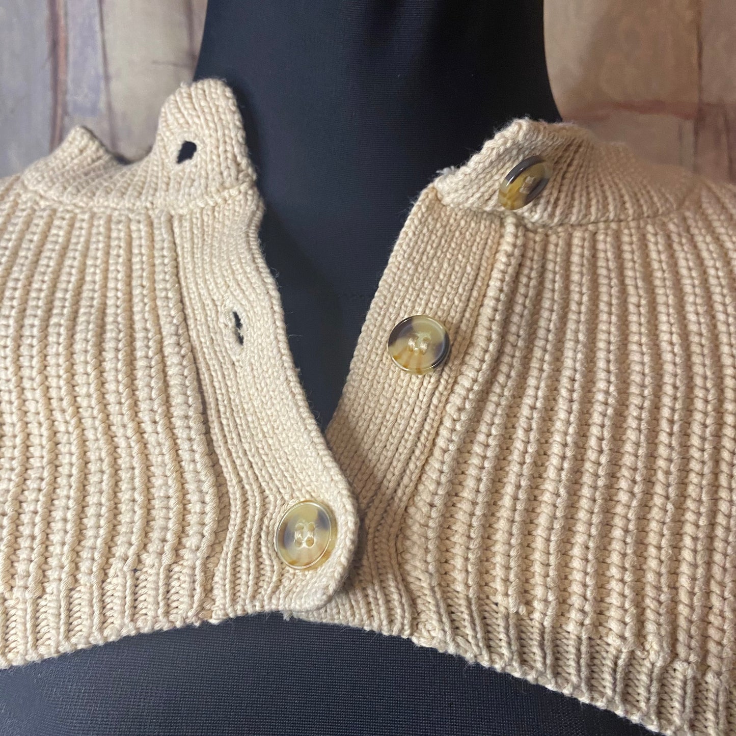 Beige long sleeve cover-up top