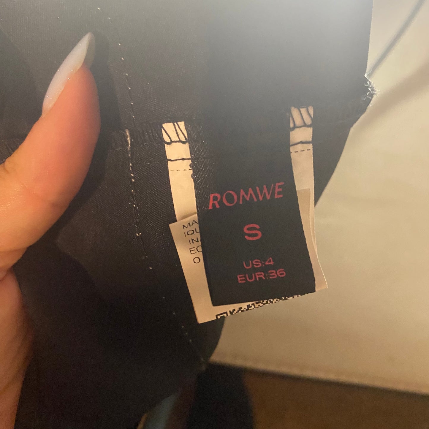 Black skirt with white lace details