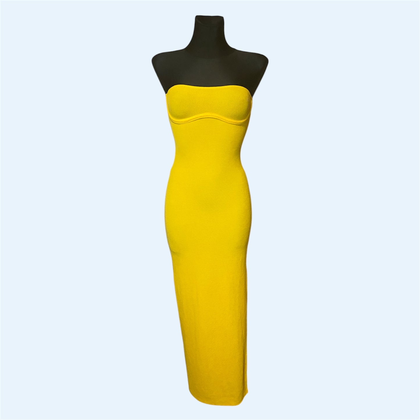Dark yellow bodycon dress