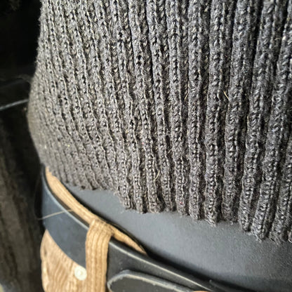 Black cutout turtleneck sweatshirt