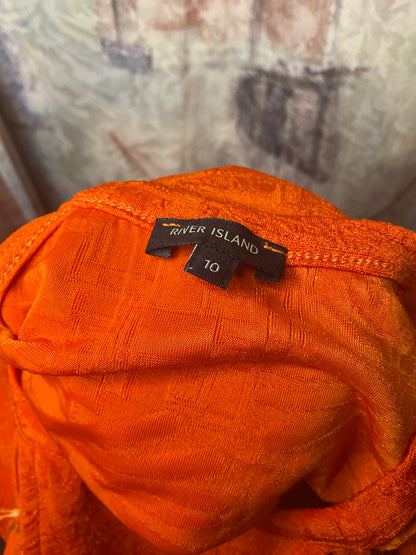 Orange patterned tank top