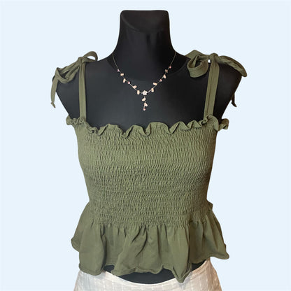 Olive green crop top