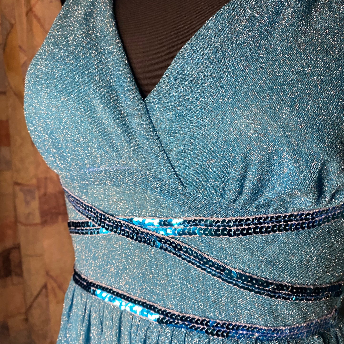 Vintage sparkly blue mini dress