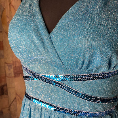 Vintage sparkly blue mini dress