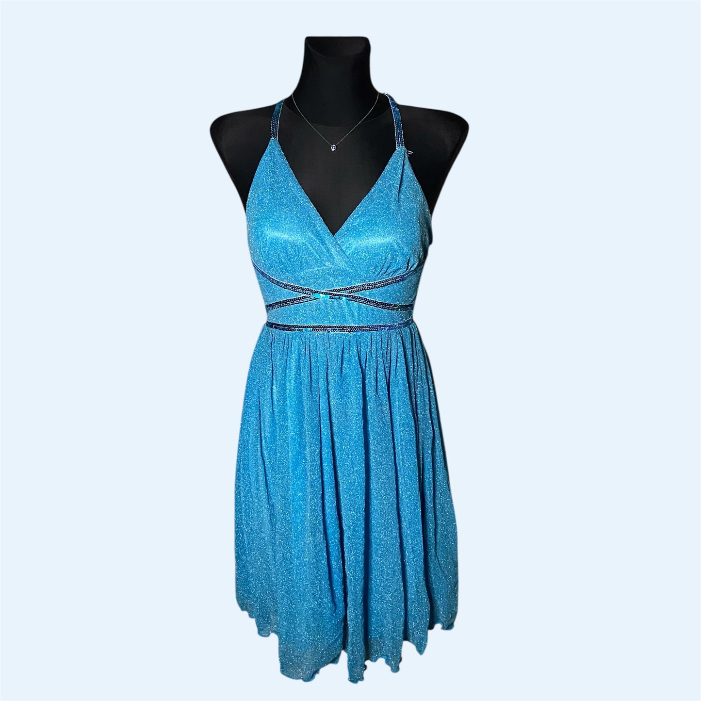 Vintage sparkly blue mini dress