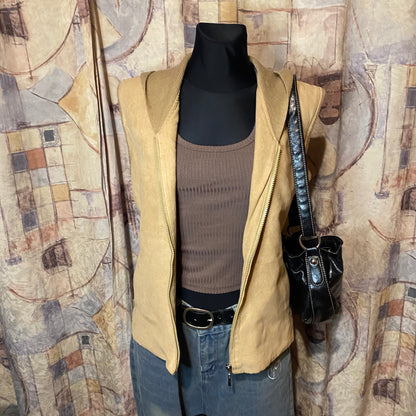 Vintage western vest with a hood