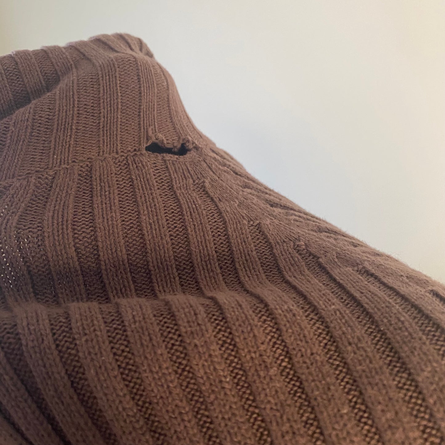 Brown knit zip-up jacket