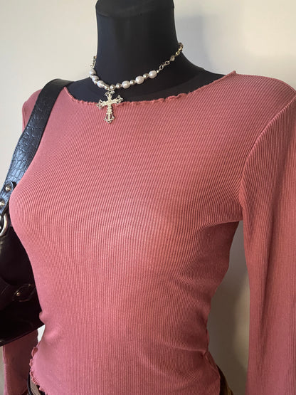 Pink long-sleeve sweatshirt