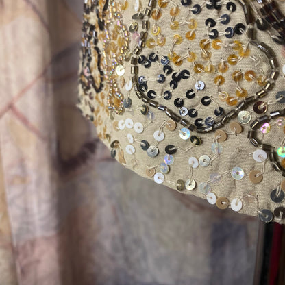 Italian brown sequin mini skirt