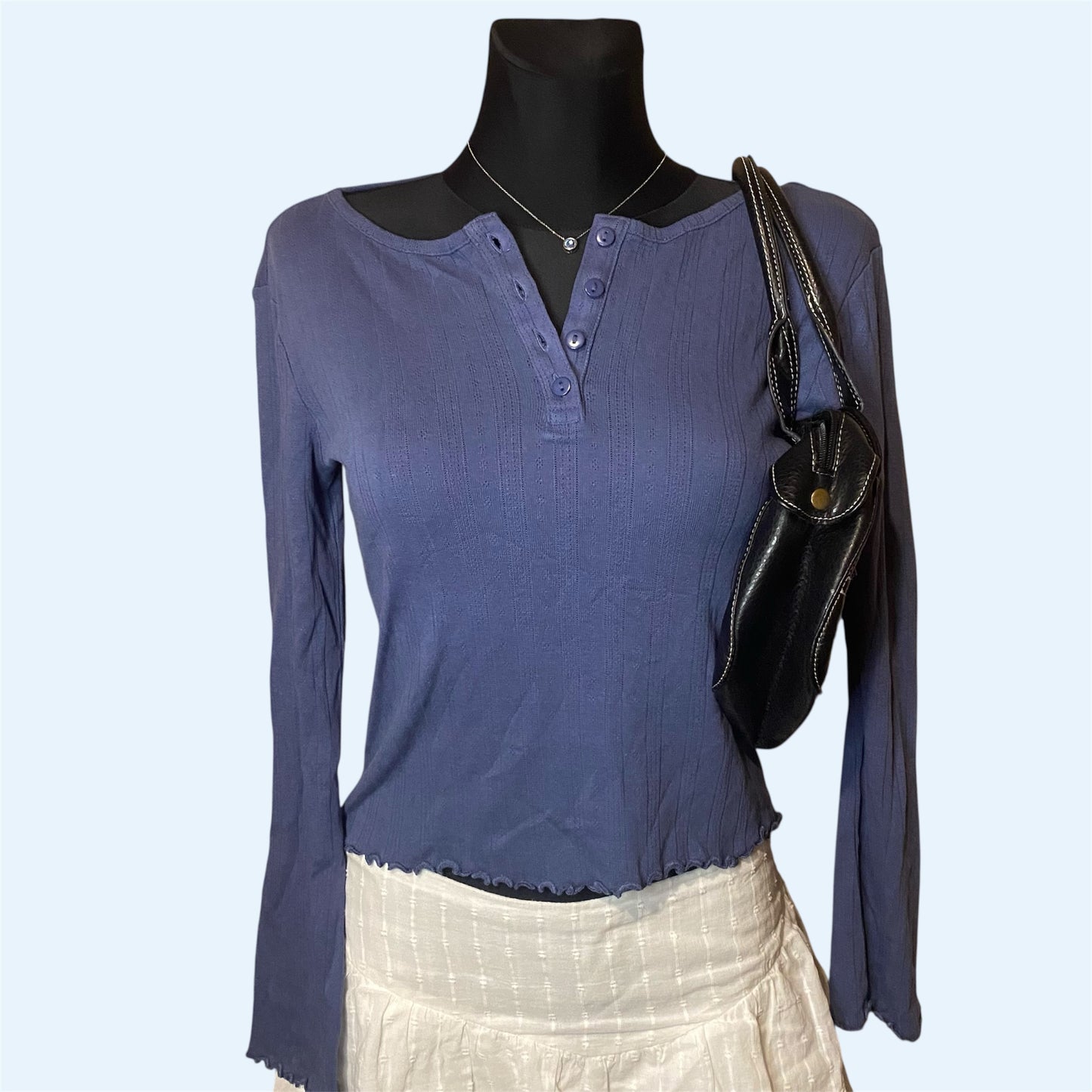 Blue button sweatshirt