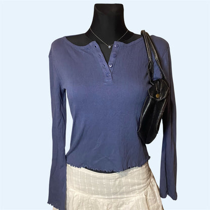 Blue button sweatshirt