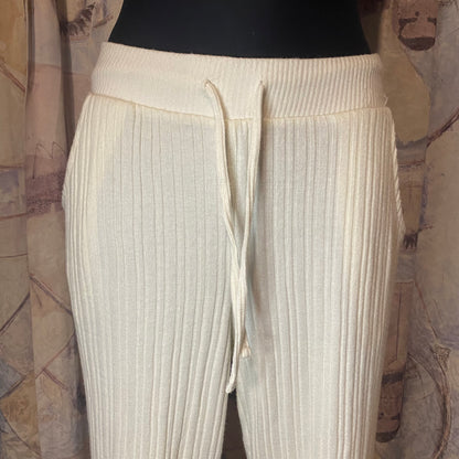 White flare sweatpants