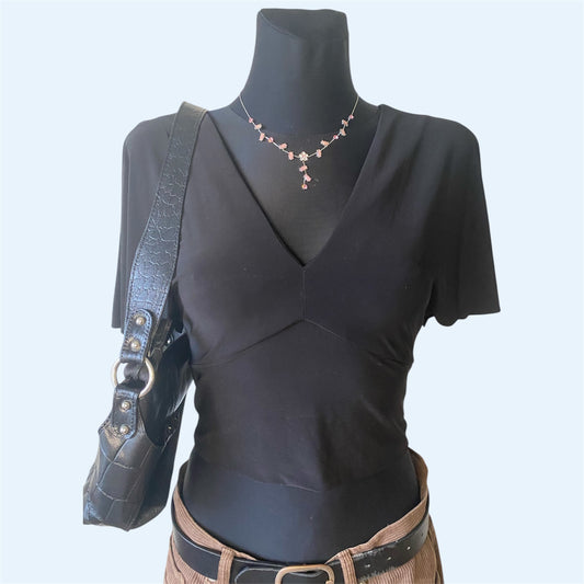 Black designer cropped top