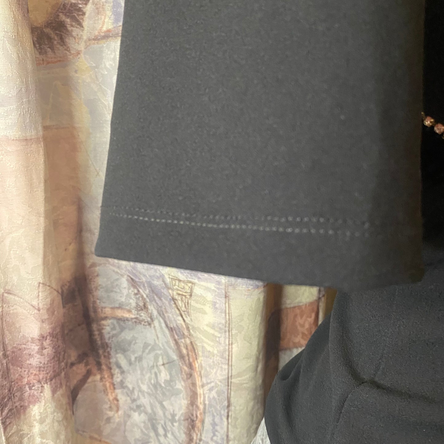 Black t-shirt with rhinestone details