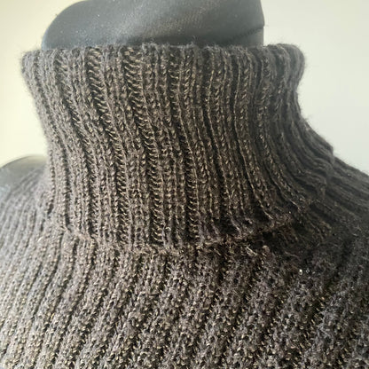 Black cutout turtleneck sweatshirt