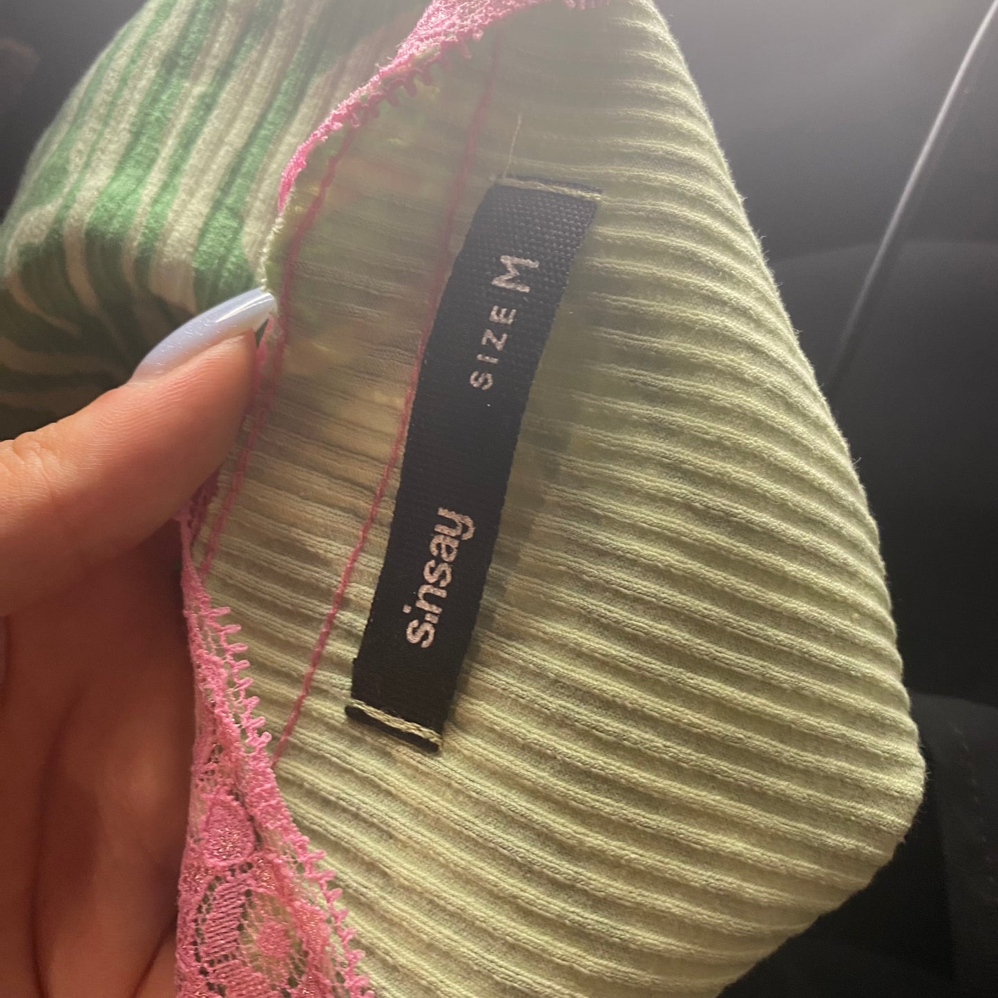 Green patterned crop top