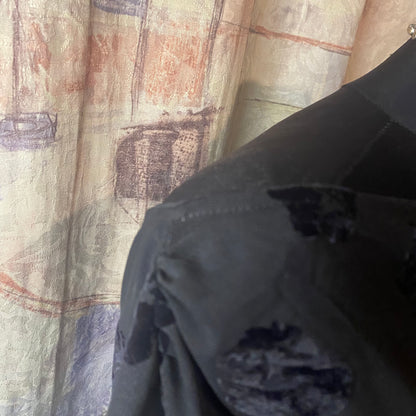 Off-shoulder floral mesh top