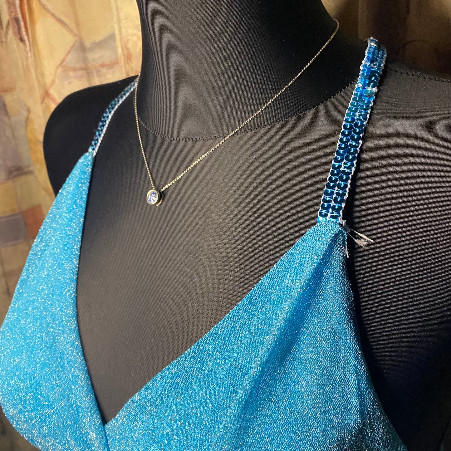 Vintage sparkly blue mini dress