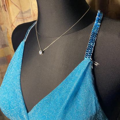 Vintage sparkly blue mini dress
