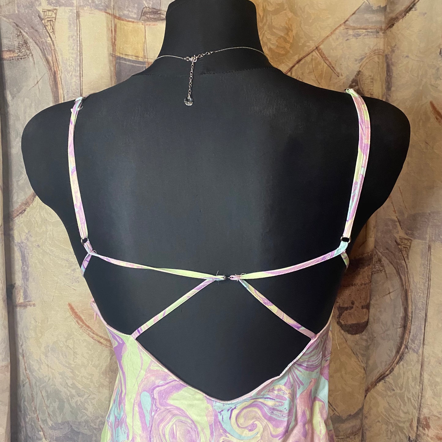 Zara open back colourful mini dress