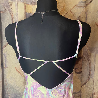 Zara open back colourful mini dress