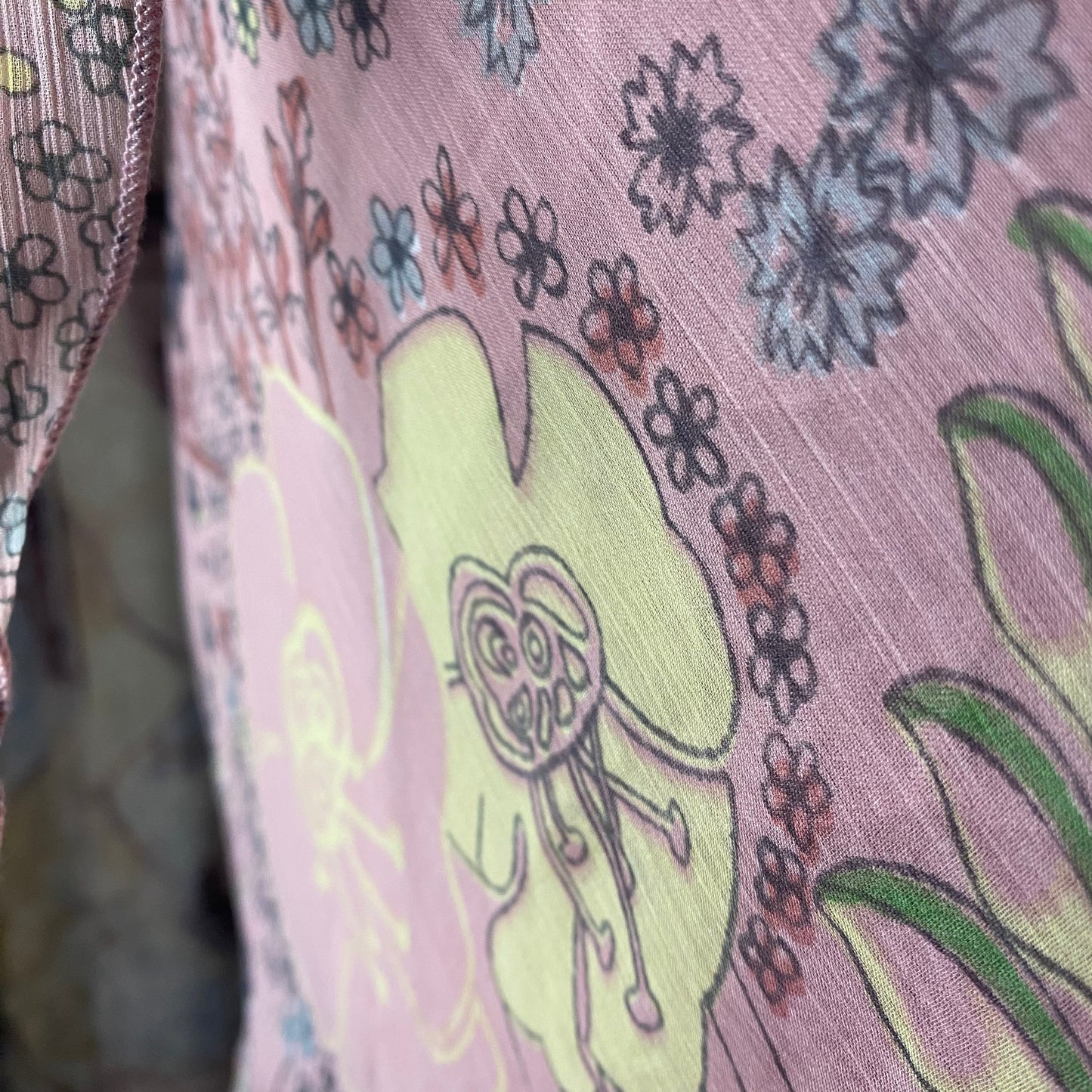 Vintage pink floral midi dress