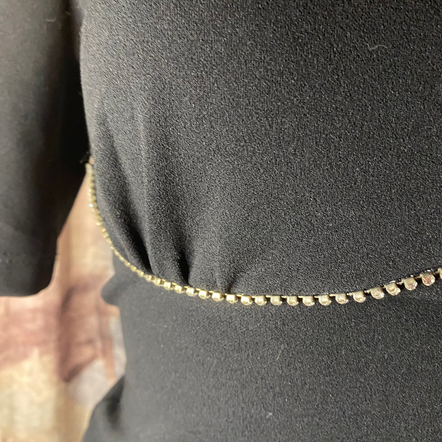 Black t-shirt with rhinestone details