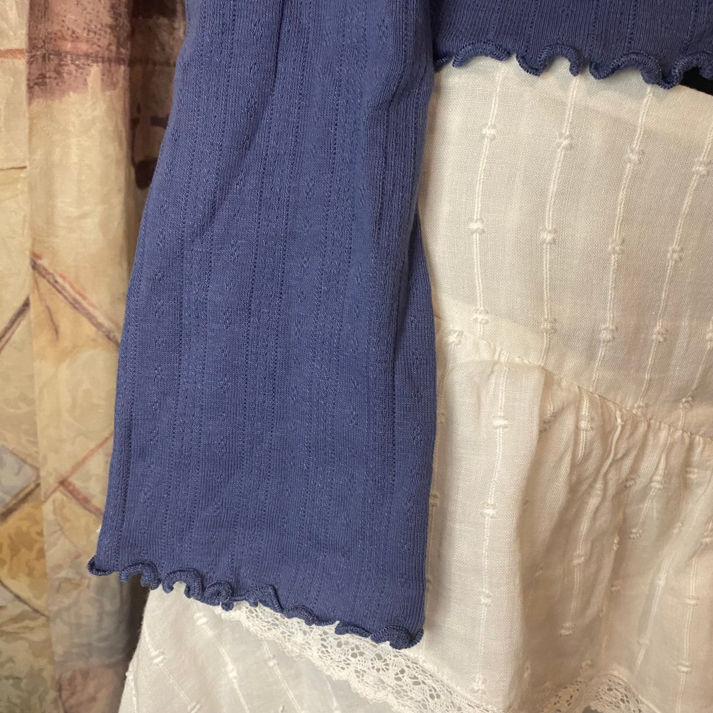 Blue button sweatshirt