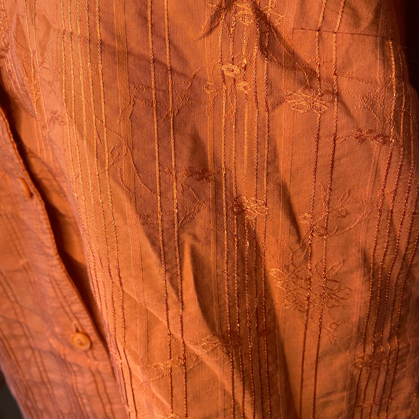 60s style vintage button-up orange blouse