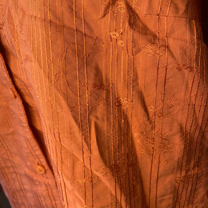 60s style vintage button-up orange blouse