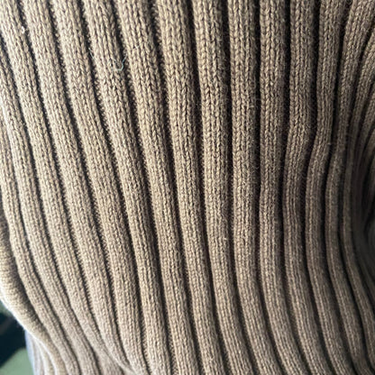 Brown knit zip-up jacket