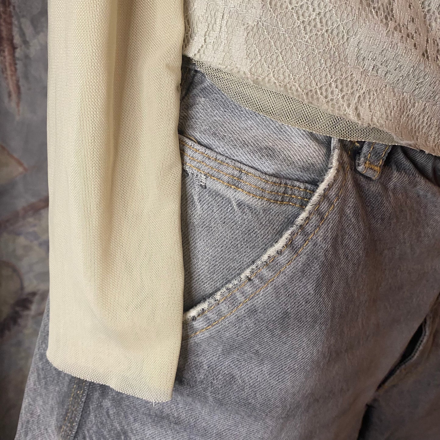 Vintage beige lace top