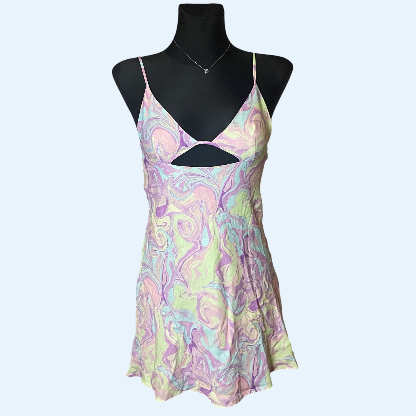 Zara open back colourful mini dress