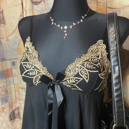 Black vintage lingerie top
