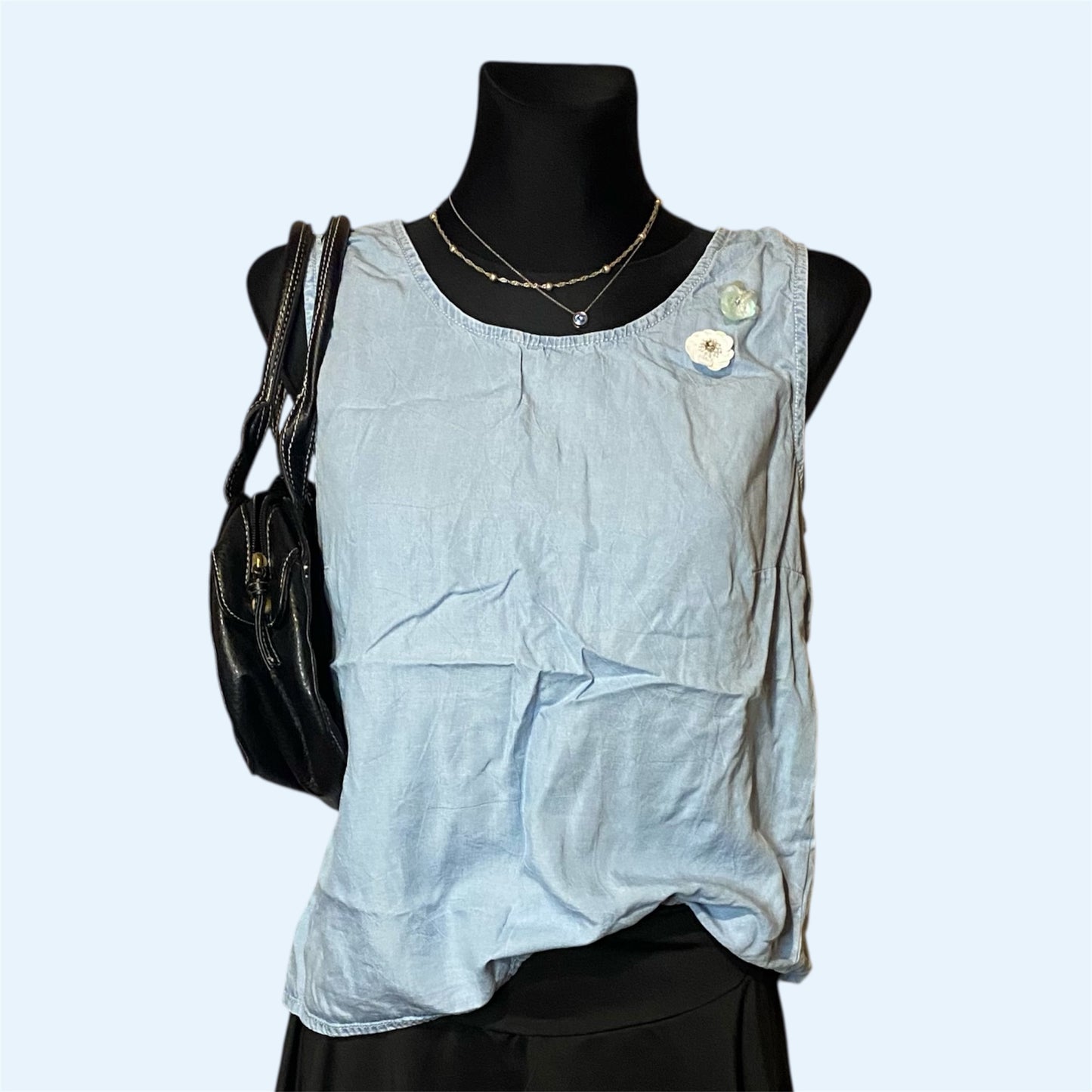 Light blue vintage vest top