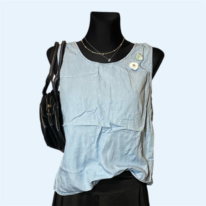 Light blue vintage vest top