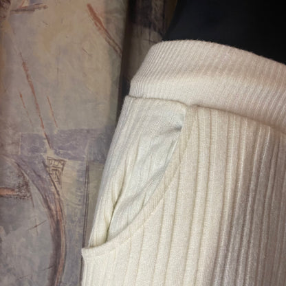 White flare sweatpants