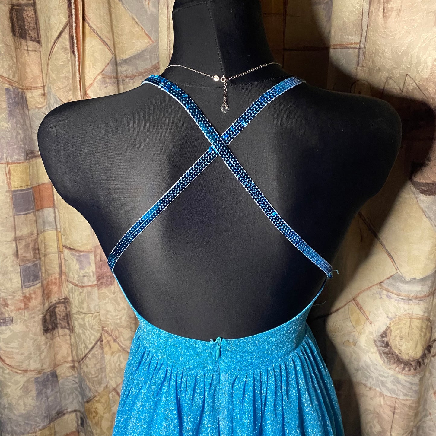 Vintage sparkly blue mini dress